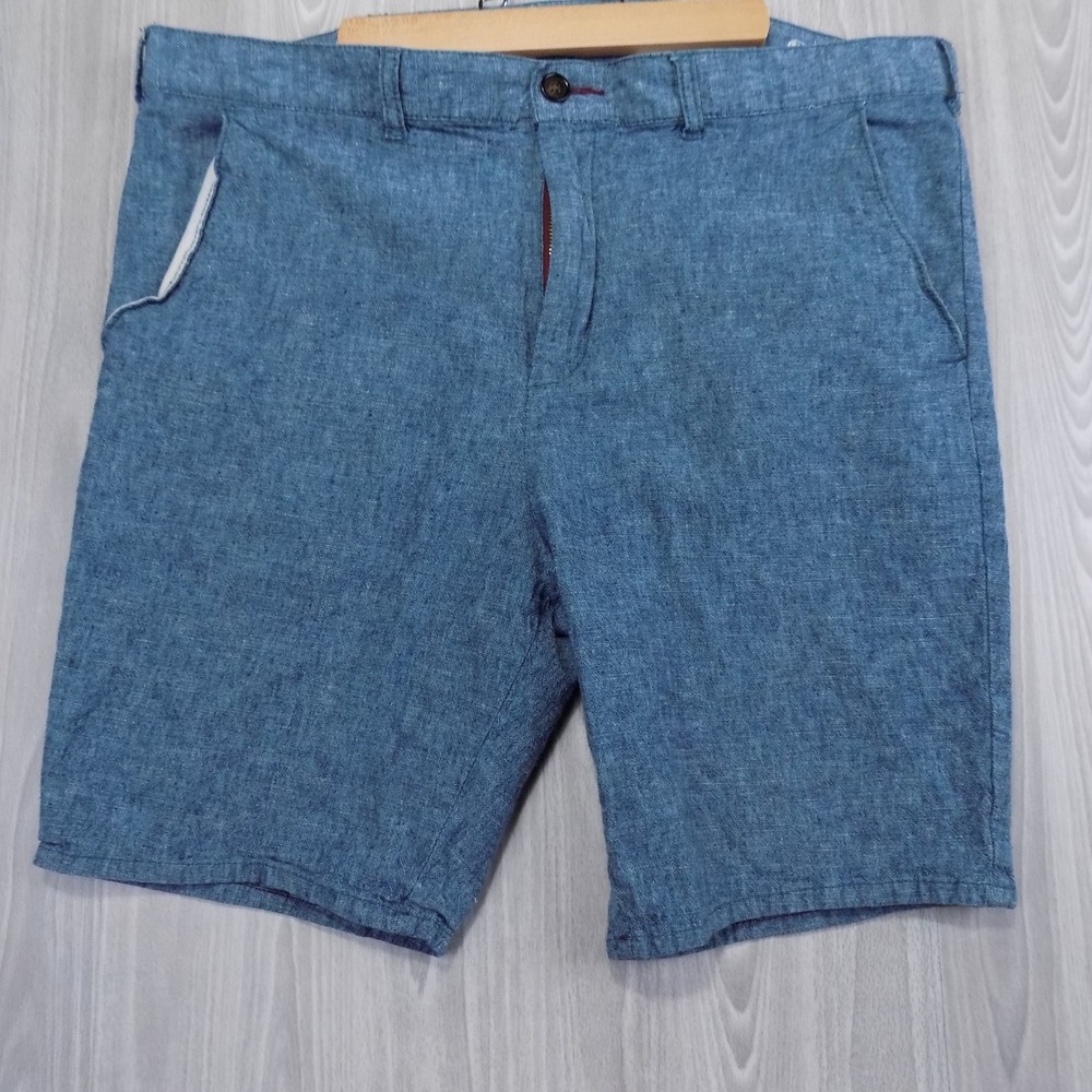 Bullhead Denim Co Mens Skinny Shorts Blue Linen Blend Size‎ 36 170SU153015V